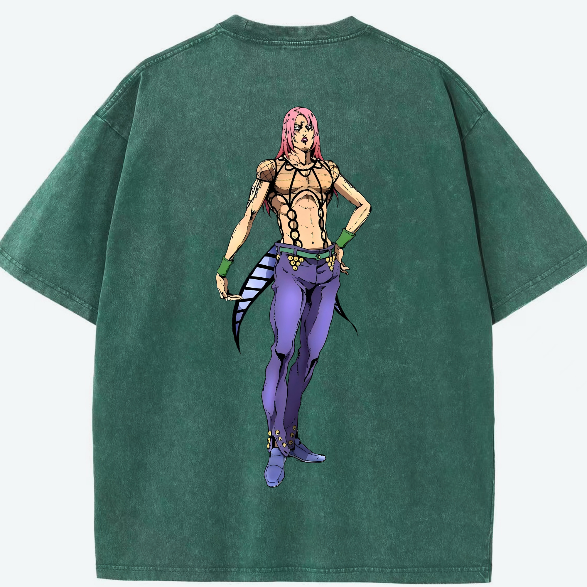 （画像用） ジョジョの奇妙な冒険 ビネガー?ドッピオ JoJo's Bizarre Adventure Vinegar Doppio 綿100% ヴィンテージ風 半袖Tシャツ（背面プリント）